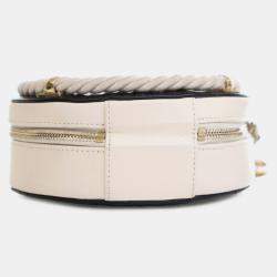 Pre Owned Chanel Black White Crumpled Calfskin En Vogue Round Bag