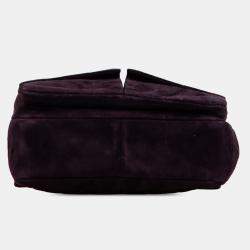 Pre Owned Chanel Purple Chocolate Bar Reissue Suede Multipocket Chain Flap