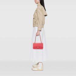 Pre Owned Chanel Pink Medium Classic Caviar Double Flap