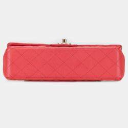 Pre Owned Chanel Pink Medium Classic Caviar Double Flap
