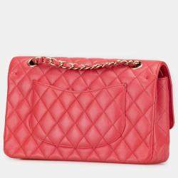 Pre Owned Chanel Pink Medium Classic Caviar Double Flap