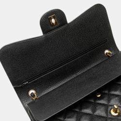 Pre Owned Chanel Black Jumbo Classic Caviar Double Flap