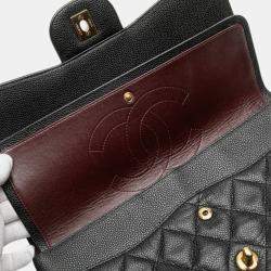 Pre Owned Chanel Black Jumbo Classic Caviar Double Flap