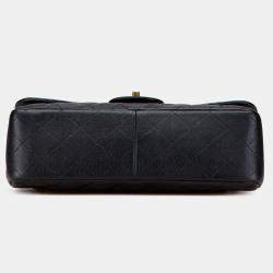 Pre Owned Chanel Black Jumbo Classic Caviar Double Flap