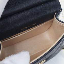 Pre Owned Chanel Mini Caviar Bar Clutch On Chain
