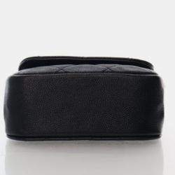 Pre Owned Chanel Mini Caviar Bar Clutch On Chain