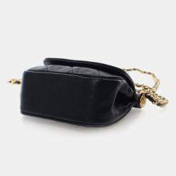 Pre Owned Chanel Mini Caviar Bar Clutch On Chain