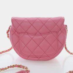 Pre Owned Chanel Mini Pink Caviar Messenger Bag