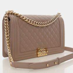 Pre Owned Chanel Medium Caviar Boy Bag