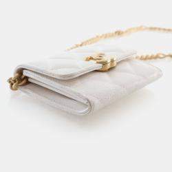 Pre Owned Chanel Mini Caviar Quilted On Chain Clutch