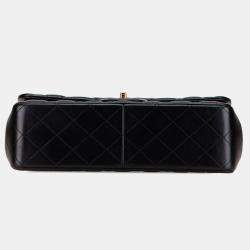Pre Owned Chanel Black Jumbo Classic Lambskin Double Flap