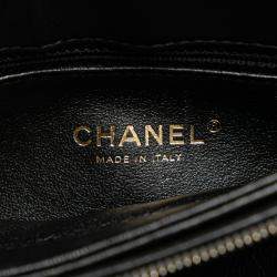 Pre Owned Chanel Black Small Chevron Lambskin Stitched Envelope Flap