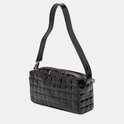 Pre Owned Chanel Black CC Chocolate Bar Patent Shoulder Bag