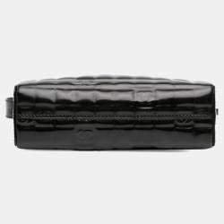 Pre Owned Chanel Black CC Chocolate Bar Patent Shoulder Bag