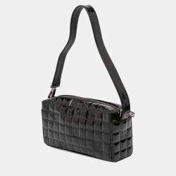 Pre Owned Chanel Black CC Chocolate Bar Patent Shoulder Bag