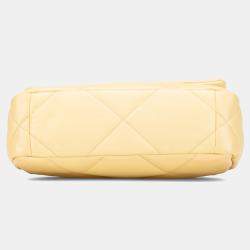 Pre Owned Chanel Yellow Medium Lambskin 19 Flap