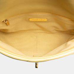 Pre Owned Chanel Yellow Medium Lambskin 19 Flap