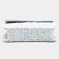 Pre Owned Chanel Blue CC Confetti Tweed Flap