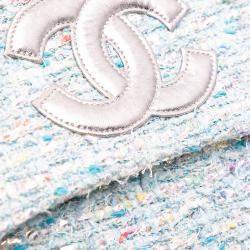 Pre Owned Chanel Blue CC Confetti Tweed Flap