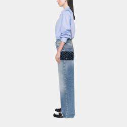 مملوكة مسبقًا Chanel Blue Denim and Velvet Wallet On Chain