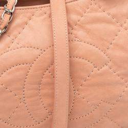 Pre Owned Chanel Pink Small Iridescent Calfskin Sea Hit Tote