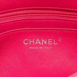 Pre Owned Chanel Pink Mini Rectangular Classic Lambskin Single Flap