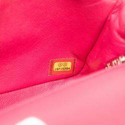 Pre Owned Chanel Pink Mini Rectangular Classic Lambskin Single Flap