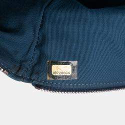 مملوكة مسبقًا Chanel Blue CC Quilted Lambskin Multi Zip Clutch