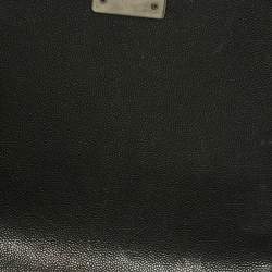 Pre Owned Chanel Black Quilted Caviar Leather Large Boy Flap Bag