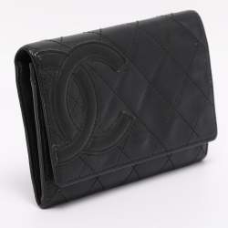 مملوكة مسبقًا Chanel Black Quilted Leather Cambon Ligne Wallet
