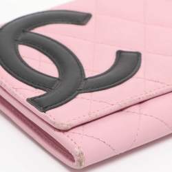 Pre Owned حافظة بطاقات شانيل جلد ليغني كيمبون مبطنة سوداء