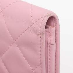 Pre Owned حافظة بطاقات شانيل جلد ليغني كيمبون مبطنة سوداء