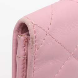 Pre Owned حافظة بطاقات شانيل جلد ليغني كيمبون مبطنة سوداء