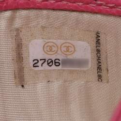 Pre Owned Chanel Pink Quilted Caviar Leather Classic Card Holder