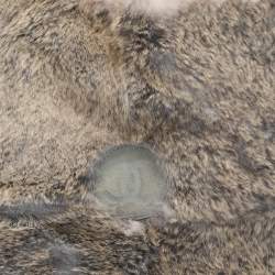 Pre Owned Chanel Beige/Blue Rabbit Fur CC Tote
