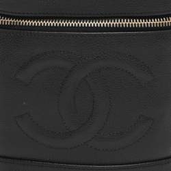 Pre Owned Chanel Black Caviar Leather Vanity Case
