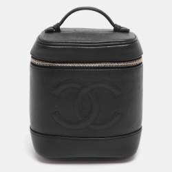 Pre Owned Chanel Black Caviar Leather Vanity Case