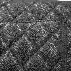 Pre Owned Chanel Jumbo  Size 30 Matelasse Chain shoulder Bag Black Caviar Leather Bag
