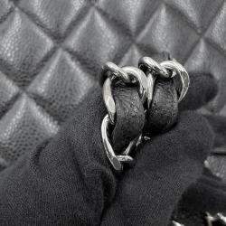 Pre Owned Chanel Jumbo  Size 30 Matelasse Chain shoulder Bag Black Caviar Leather Bag