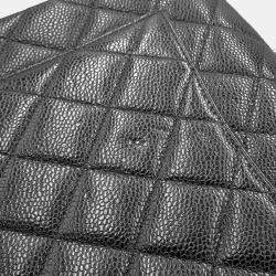 Pre Owned Chanel Jumbo  Size 30 Matelasse Chain shoulder Bag Black Caviar Leather Bag