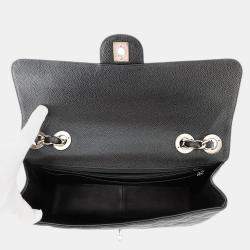 Pre Owned Chanel Jumbo  Size 30 Matelasse Chain shoulder Bag Black Caviar Leather Bag