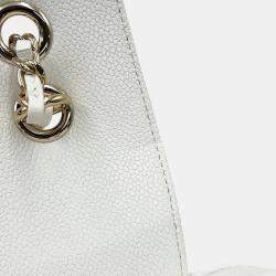 Pre Owned Chanel Matelasse White Caviar Leather Backpack 