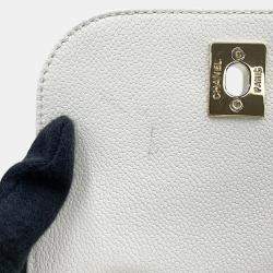 Pre Owned Chanel Matelasse White Caviar Leather Backpack 