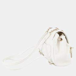 Pre Owned Chanel Matelasse White Caviar Leather Backpack 