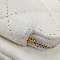 Pre Owned Chanel Matelasse White Caviar Leather Backpack 
