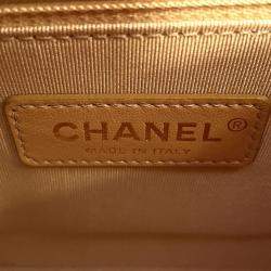 Pre Owned Chanel Clic Label 2-Way Bag Red Leather