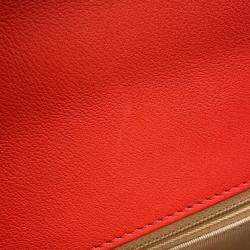 Pre Owned Chanel Clic Label 2-Way Bag Red Leather
