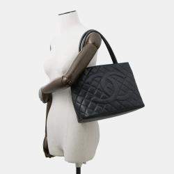 Pre Owned Chanel Medallion Tote Black Caviar Leather