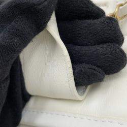 Pre Owned Chanel Deauville Line 2Waybag White Leather Size Mm