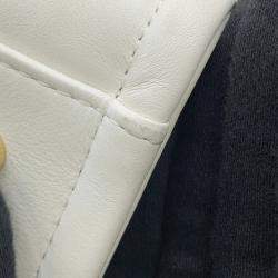 Pre Owned Chanel Deauville Line 2Waybag White Leather Size Mm